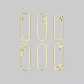 Golden Carved Decorative Frames With Various Intricate Designs For Decoration 3d model