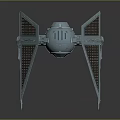 Detailed TIE Fighter Model With Hexagonal Cockpit And Solar Panel Wings