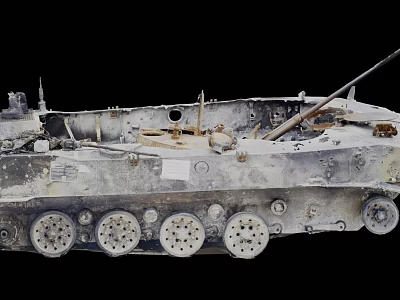 Vintage Military Tank With Weathered Armor Cannon Metal Tracks And Body 3d model