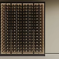 Elegant Modern Wine Cabinet With Dark Metal Frame And Layered Wine Bottle Storage Interior