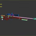 Sculpture Carving Of Sniper Rifle With Scope Metallic Luster Gray Gradient Background And Reflection