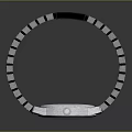 Stylish Modern Wristwatch With Black Dial And Silver Stainless Steel Band