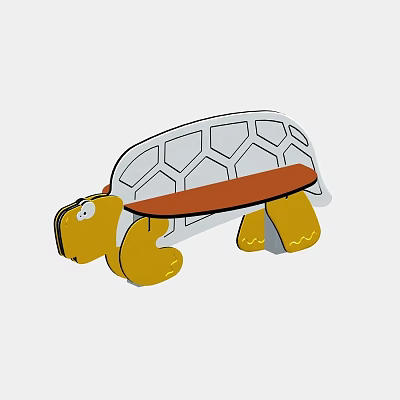 Seat turtle PE board 3d model Seat turtle PE board 3d model