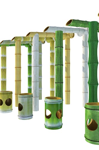 New Chinese Bamboo Pole Bamboo Tube Bamboo Pole 3d model