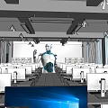 Modern Classroom Computer Classroom Computer Desk 3d model