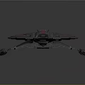 Dark Colored Cosmic Spaceship With Pink Accent Lines And Sleek Design