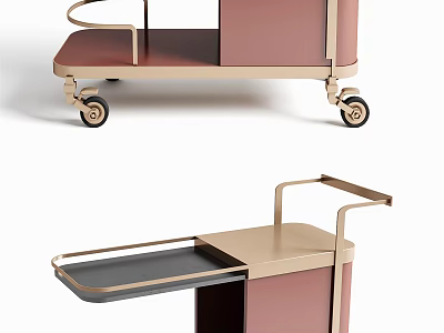 Commercial Equipment Utility Trolley With Storage Cabinet Tray Metal Frame And Wheels 3d model