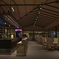 Modern House Exterior Night View With Trees Wall Gate Pillars And Balcony