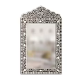 Decorative Mirrors with Ornate Carved Borders Left Arch Top Right Leaf Patterns for Home Decor