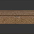 Wooden Desk Organizer With Striped Design Curved Top And Small Drawer