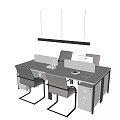 Modern Office Desk And Chair Set With Computer Drawers Divider And Workspace