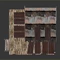 Rustic Wooden House With Multiple Metal Roofs And Elevated Wooden Deck On Stilts