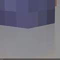 3D Blocky Minecraft Pixel Buffalo Character With Yellow Brown Body And Blue Purple Tail