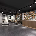 Modern Bridal Shop Interior With Wedding Dress Display Picture Frames Green Plants And Sofa