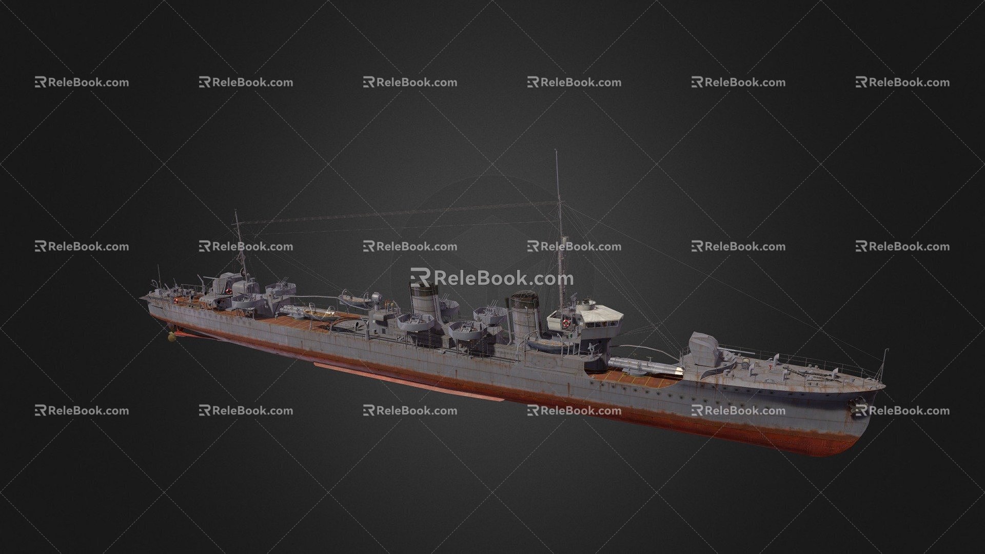 Warship Warship Destroyer Weapon Ship Cruiser Ship 44 3d model