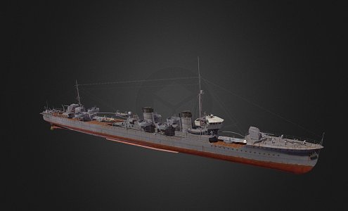 Warship Destroyer Weapon Ship Cruiser Ship 44 3d model