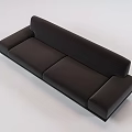 Modern Black Leather Two Seater Sofa With Sleek Design And Armrests 3d model