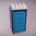 Blue Portable Outdoor Toilet With Ventilated Roof And Single Unit Design