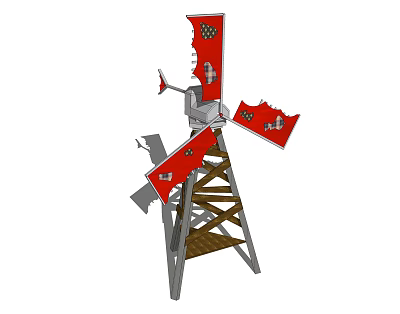 Modern Windmill Punk Machinery Theme Park 3d model Modern Windmill Punk Machinery Theme Park 3d model