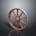 Old cart wheel carriage wheel wheel barrel barrel wine barrel wine barrel box wooden box 3d model