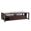 Elegant Dark Wood Coffee Table With Two Drawers And Modern Design Elements 3d model