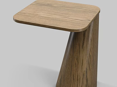 Wooden Side Table with Modern Design Unique Angled Leg and Sleek Square Top 3d model