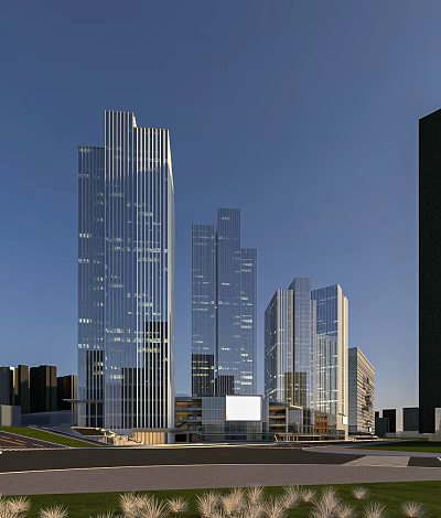 modern office building high-rise office building 3d model