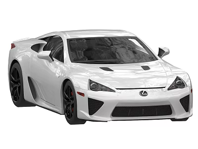 White Lexus Sports Car With Sleek Exterior Design And Black Alloy Wheels 3d model