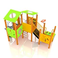 Modern slide children's combination slide 3d model