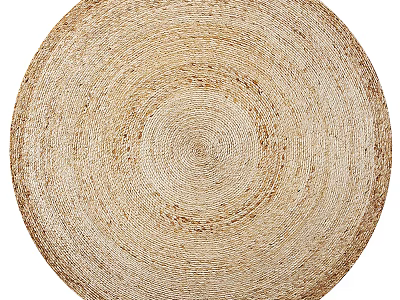 Natural Woven Round Jute Rug for Neutral Living Room Stylish Home Decor 3d model