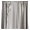 Elegant Gray Modern Curtains With Soft Fabric Drape And Tieback Design 3d model