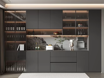 Modern Wine Cabinet 3d model