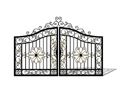 European-style gate, iron gate, iron gate 3d model