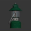 Green Metal Lantern With White Handle And Classic Design For Decorative Use