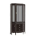 Elegant Modern Black Wine Cabinet With Glass Doors And Drawer Storage