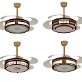 Modern Stylish Air Conditioning Fan with Ceiling Mounted Design Built in Light and Transparent Blades