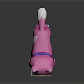 Cute Pink Cat Game Character Wearing Yellow Framed Pink Sunglasses And Blue Collar