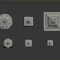 Traditional Japanese Stone Lanterns In Multiple Various Sizes With Illuminated Details
