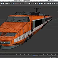 Orange And White High Speed Train With Streamlined Design And Modern Exterior 3d model