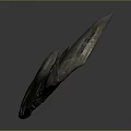 Ancient Animal Organ Fossil With Curved Jawbone And Hair Traces On Dark Background