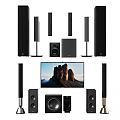 High Quality Home Theater Speaker System With Tower Speakers Subwoofer And TV