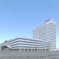Modern Hospital Building Design Featuring High Rise Tower And Low Rise Connected Structure
