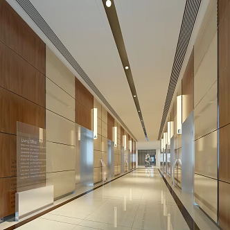 modern elevator hall elevator car 3d model