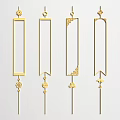 Carved Golden Bookmarks With Decorative Patterns Four Styles And Elegant Details