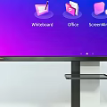 Two Smart Televisions Showing Interface And Black Screen With Modern Stand 3d model
