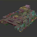 3D Rendered Military Tank With Armored Plates Tracks And Cannon