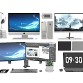 Modern Computer Workspace With Desktop Monitor Laptop Keyboard Mouse And Accessories