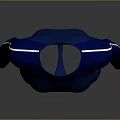 Blue Long Sleeve Bodysuit with Zip Front Fitted Design and Solid Color Silhouette
