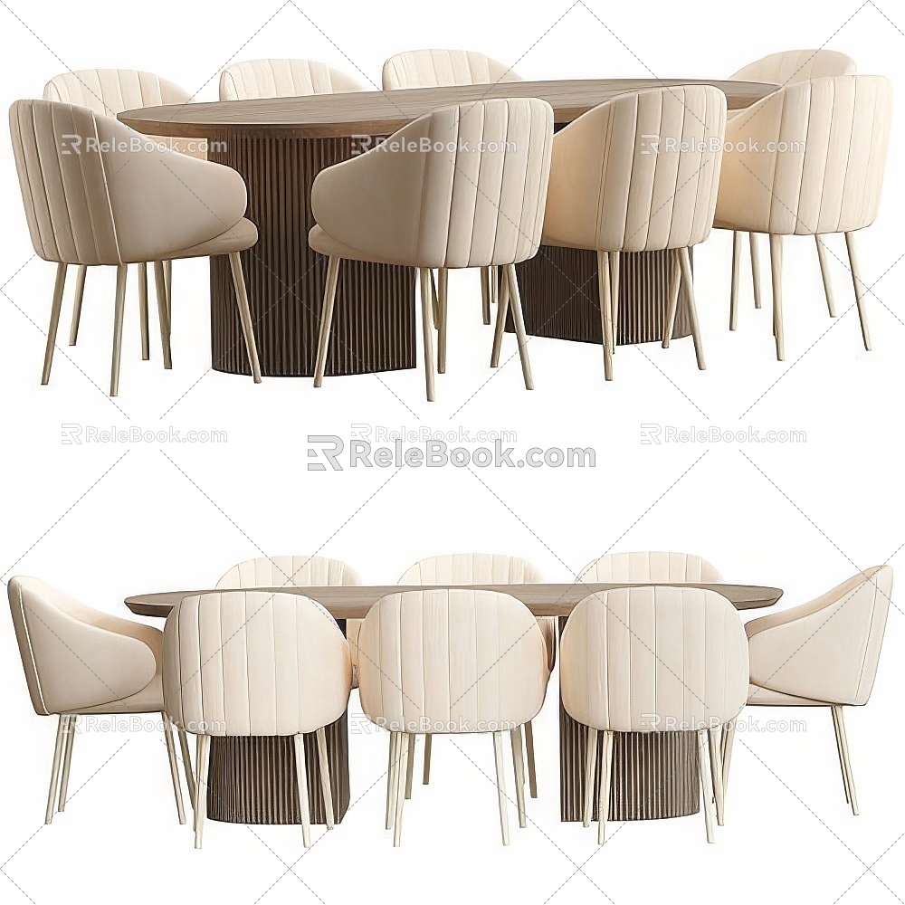 Nordic Dining Tables and Chairs 3d model