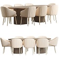 Nordic Dining Tables and Chairs 3d model